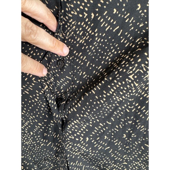 Lauren Ralph Lauren Womens Tunic Flowy Black Tan Flecks Hidden Buttons Size XS - Picture 3 of 10